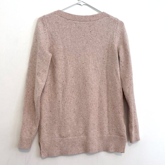 ANN TAYLOR LOFT Flecked Boatneck Sweater Light Baby Pink Multi Confetti Cotton S - Picture 14 of 16